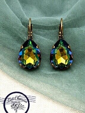 Volcano From  Swarovski Crystal Mettalic W/ Dazzling Effect Brass Based Earrings